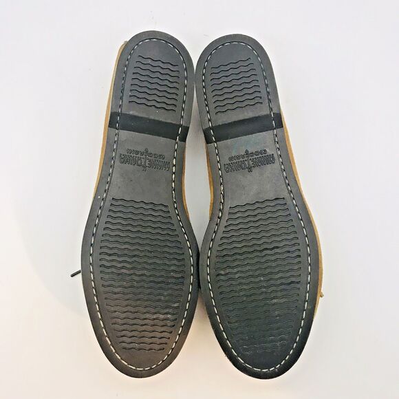 Minnetonka Thunderbird Animikii Beaded Brown Suede Moccasin Women's 10 Hard Sole - Picture 9 of 12